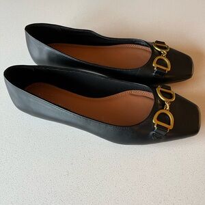 NWOT ASOS Design Black Loafers with Gold Detailing